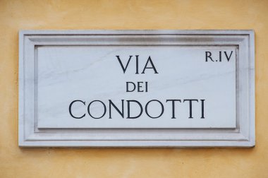 ünlü via dei condotti sokak tabak. Roma. İtalya.