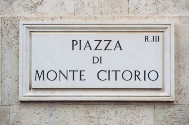 meşhur piazza di monte citorio sokak tabak. Roma. İtalya.