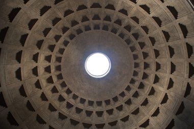 iç görünüm kubbe Panteon Roma, İtalya.