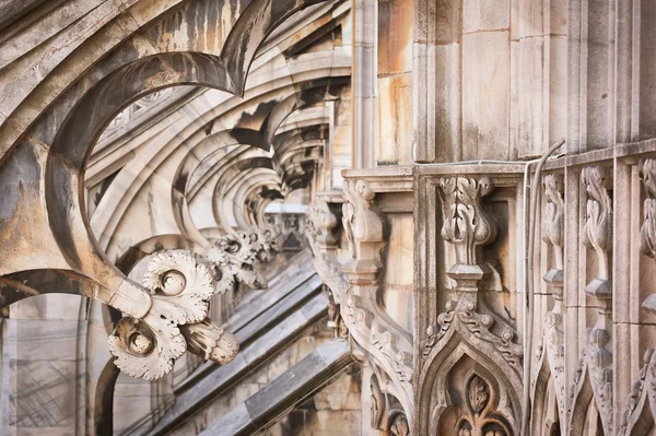 Detail of gothic cathedral of Milan. Italy — Stock Photo, Image