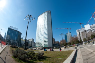 Milan, İtalya - 25 Şubat: pirelli kule gökdelen bir projedir