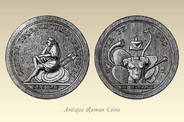 Antique Roman Coins clipart