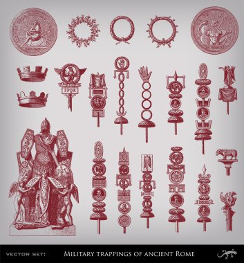 Military trappings of ancient Rome set vector