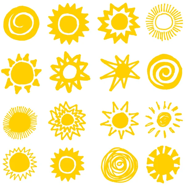 手作り太陽コレクション — ストックベクタ