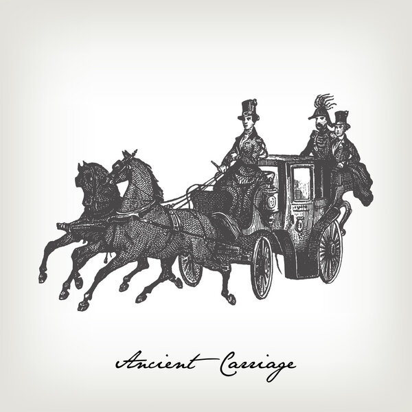 Old engraved carriage illustration