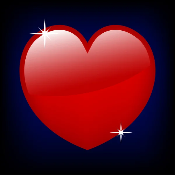 Глянсовий червоний серця — стоковий вектор