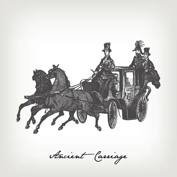 Old engraved carriage illustration — Stock Illustration Old engraved carriage illustration Royalty Free Stock Illustrations