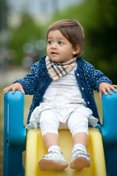 One year old girl outdoor portrait — Stock Photo, Image