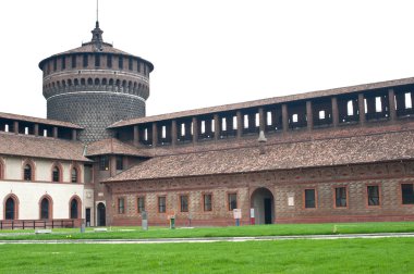iç görünüm sforzesco castle kulenin Milano, İtalya
