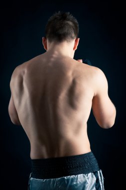 sporcu boxer arka portre siyah arka plan