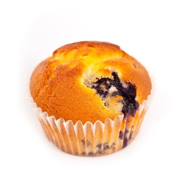 Muffin de mirtilo isolado no fundo branco — Fotografia de Stock