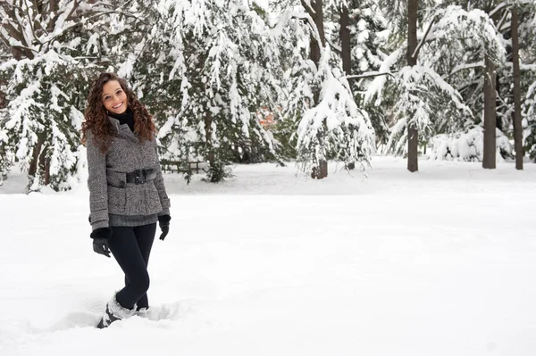 Portrait of beautiful girl in winter time — Stock Photo, Image