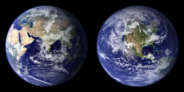 Vista da Terra do espaço. Zona Leste e Oeste — Fotografia de Stock
