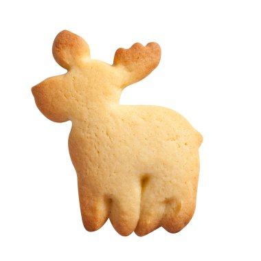 ev yapımı bisküvi beyaz zemin üzerine izole. Elk şekli