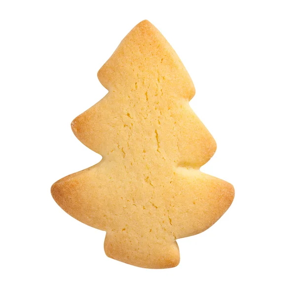 Homemade biscuit isolated on white background. Tree shape — Stock Photo, Image