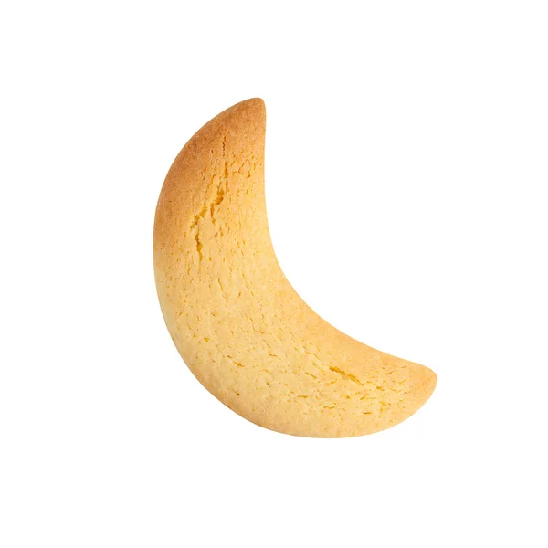 Homemade biscuit isolated on white background. Moon shape — Stock Photo, Image