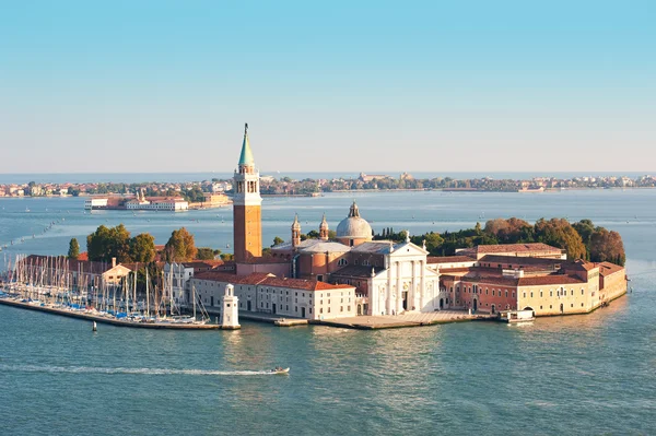 St. George Island und Grand Canal, Luftaufnahme. Venedig, Italien — Stockfoto