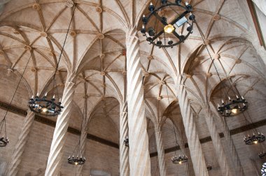 tavan görünümü eski ipek exchange (lonja de la seda), valencia, İspanya