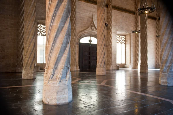 Interior view of the Old Silk Exchange (Lonja de la Seda), Valen — Stock Photo, Image