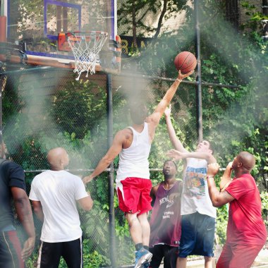 New York City - Haziran 28: Batı 4 sokaklar ikonik Basketbol Sahası