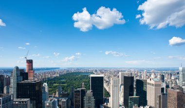 rockefeller Merkezi Central park ve gökdelenler havadan görünümü