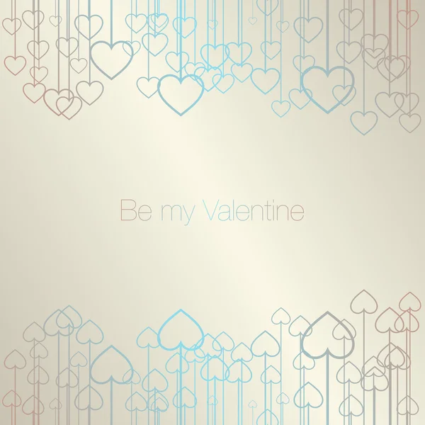 Brown background with hanging hearts — Stock Vector