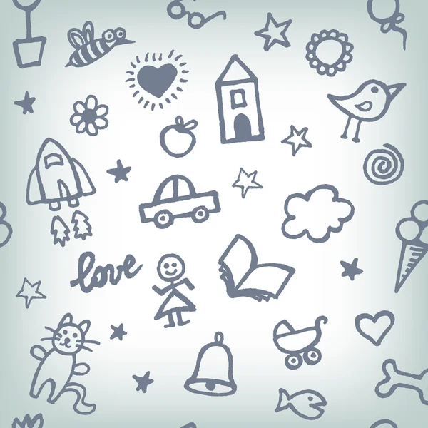 Child sketch. Seamless pattern — Stock Illustration Child sketch. Seamless pattern Vector Graphics