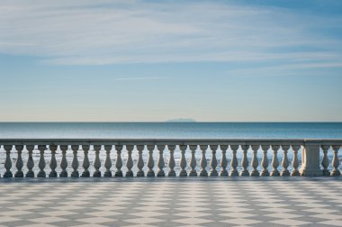 Mascagni terrace in front of the sea, Livorno. Tuscany, Italy clipart