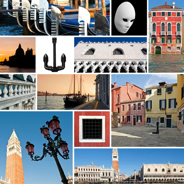 Collage di immagini di Venezia, Italia — Foto Stock