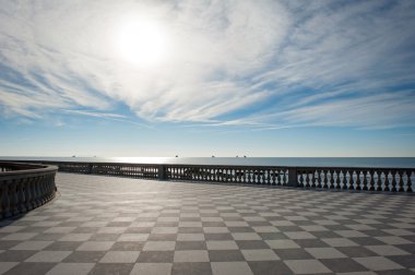 Mascagni Teras Denizi, livorno önünde. Toskana, İtalya.