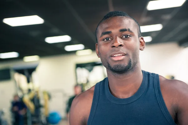 Young black man portrait in the gym. — Stock Photo, Image