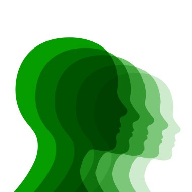 Human heads. Abstract illustration. clipart