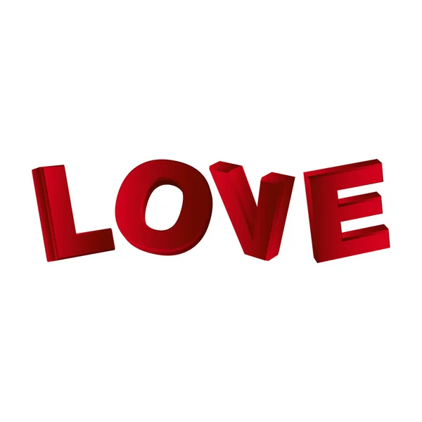 Tarjeta San Valentín con palabra LOVE en efecto 3D. Ilustración vectorial . — Vector de stock