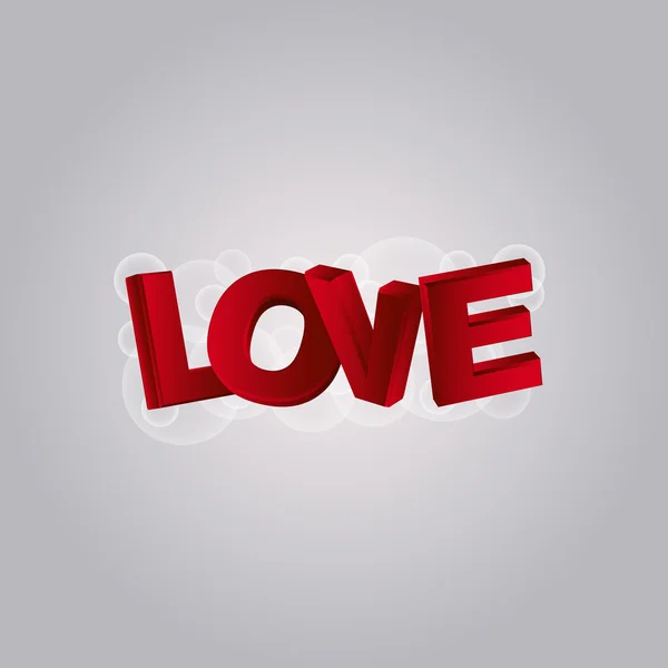 Carte Saint-Valentin avec LOVE word en effet 3D. Illustration vectorielle . — Image vectorielle