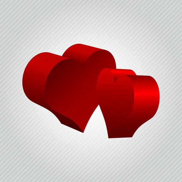 Glad Alla hjärtans-kort med hjärtan i 3d-effekt. — Stock vektor
