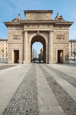 Porta garibaldi antik kentin giriş. Milano, İtalya.