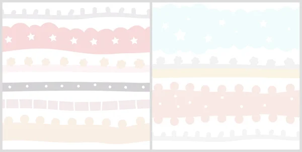 Hand Drawn Childish Seamless Background Pastel Colors Cute Baby Backdrop — Vetor de Stock