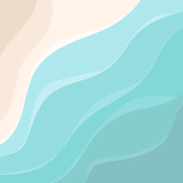 Абстрактный Летний Пляжный Фон Голубое Море Волнами Берегом Иллюстрация Дизайна — стоковый вектор