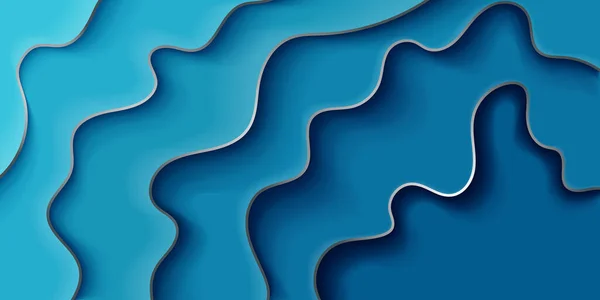 Abstrato Oceano Fundo Mar Com Padrão Ondas Linhas Prata Ilustração — Vetor de Stock