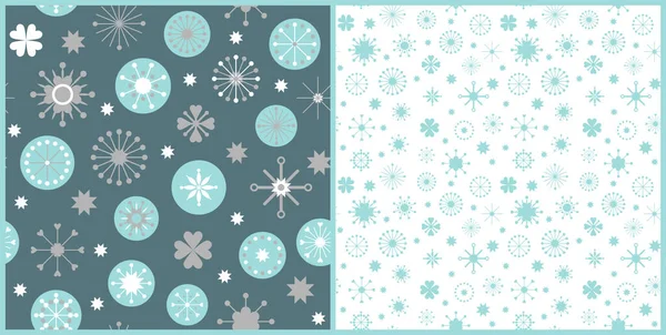Natal Padrões Sem Costura Com Flocos Neve Ilustração Inverno Vetorial — Vetor de Stock