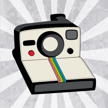 Polaroids retro tarzı illüstrasyon