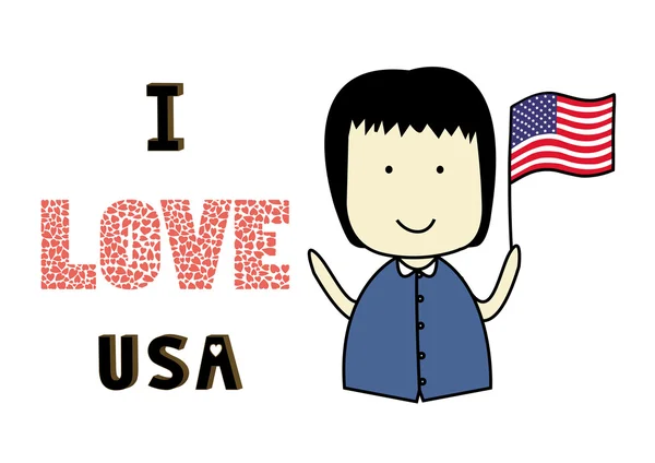I love USA. — Stock Vector