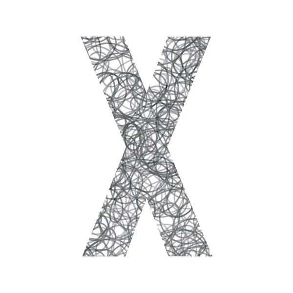 Carta dibujada a mano X — Vector de stock