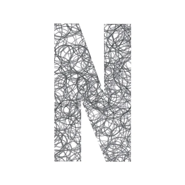 Lettera N disegnata a mano — Vettoriale Stock