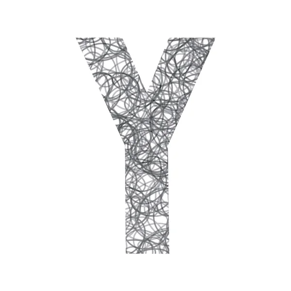手绘制的字母 y — 图库矢量图片
