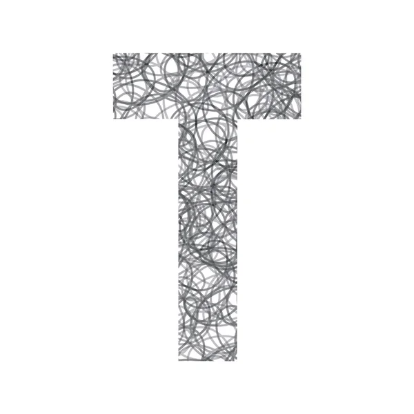 Lettre T dessinée à la main — Image vectorielle