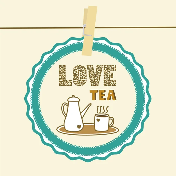 Me encanta el té — Vector de stock