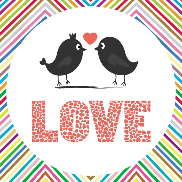 Dos pájaros enamorados . — Vector de stock