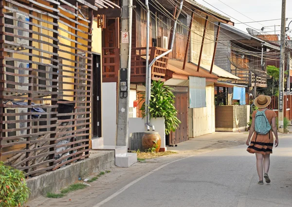 Turysta w chiang khan — Zdjęcie stockowe