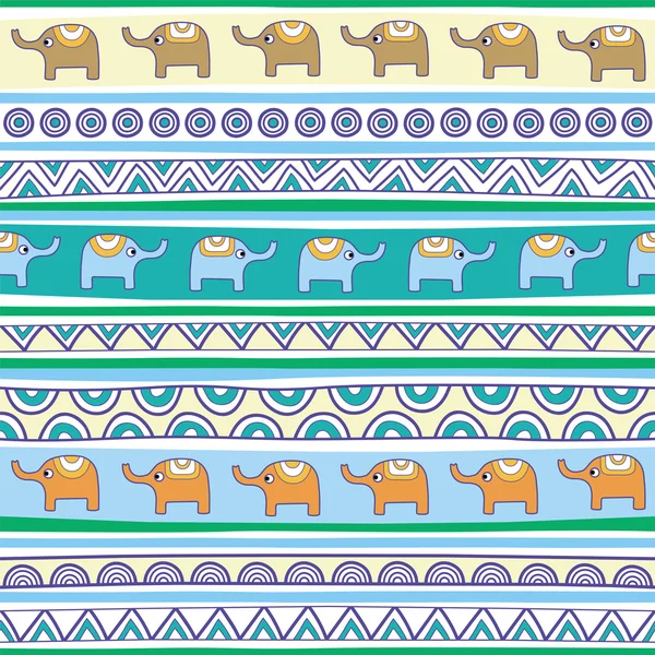 Elephants multicolor pattern — Stock Vector